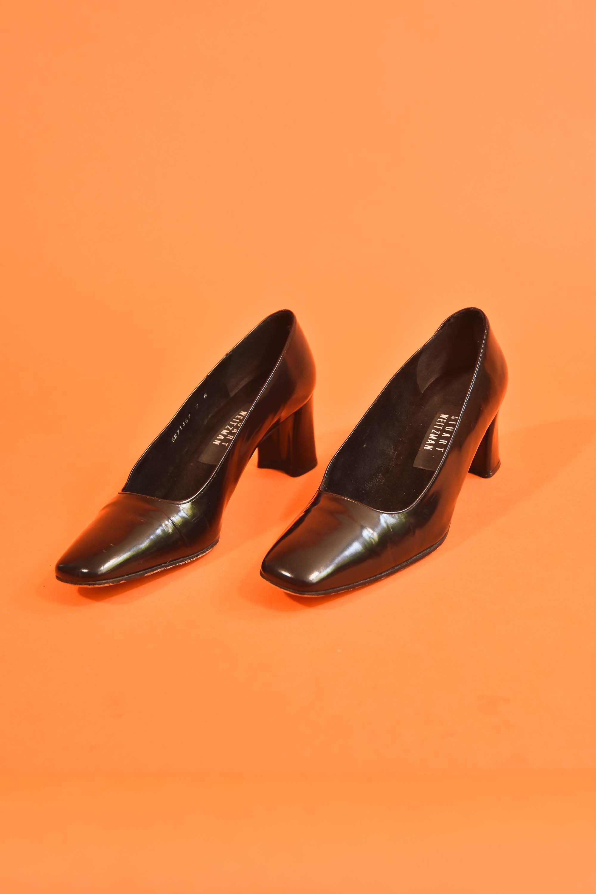 black heels with square toe