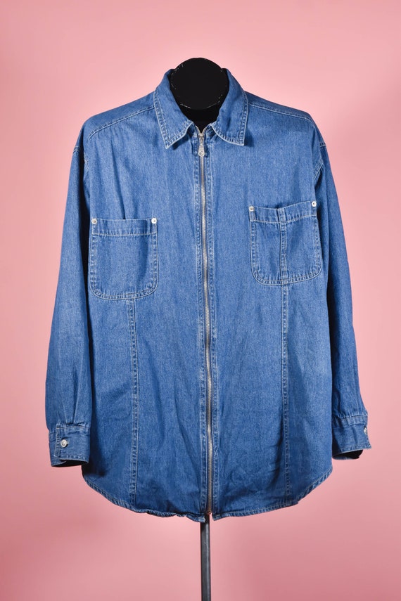 Vintage Plus Size Blue Denim Shacket Size 20