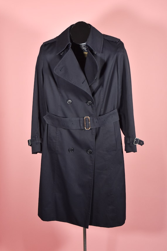 Burberry Navy Vintage Classic Trench Coat Size S/M