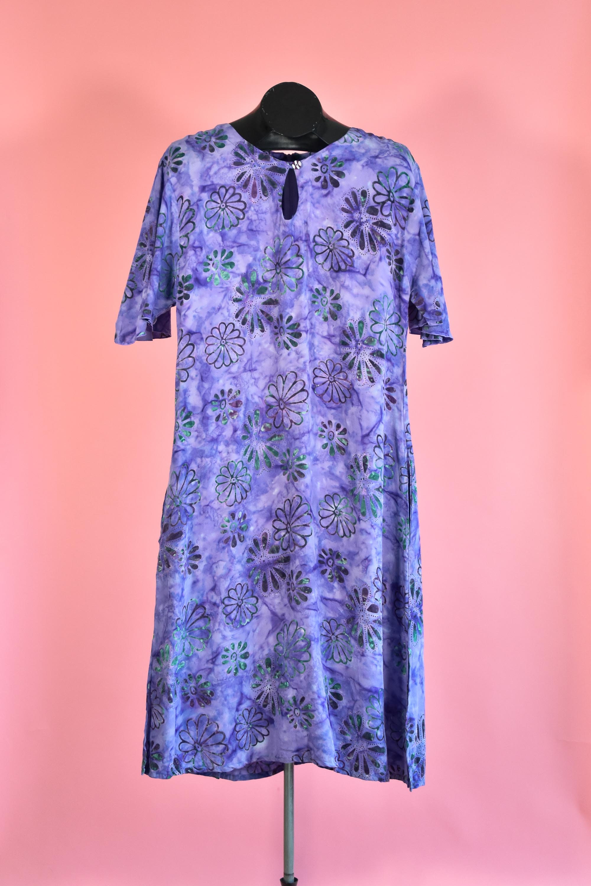 Vintage 90s Y2K Purple Tie Die Daisy Hippie Midi Dress Size L Etsy UK