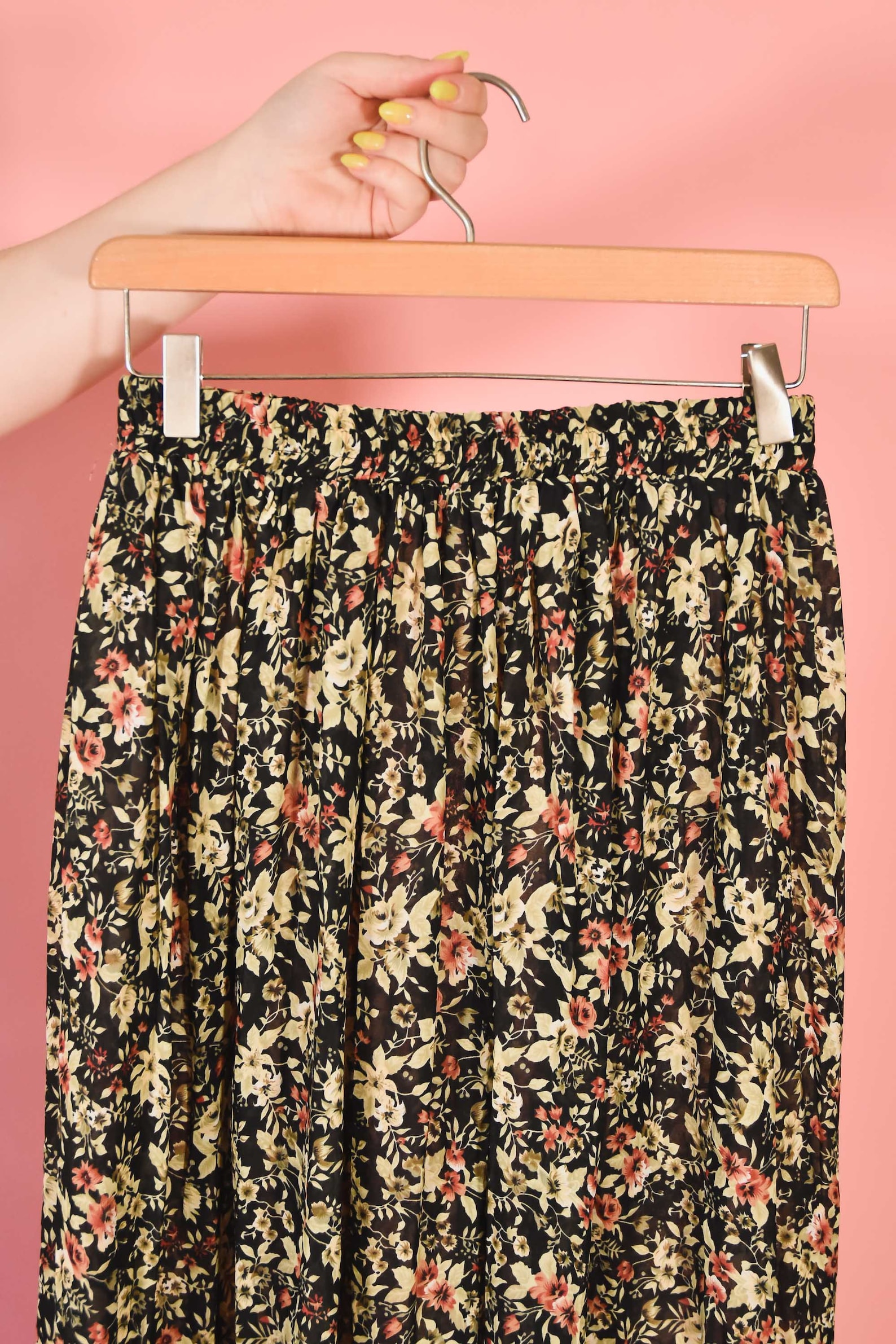 Vintage Floral Maxi Skirt Cottagecore Skirt Flowy Summer | Etsy