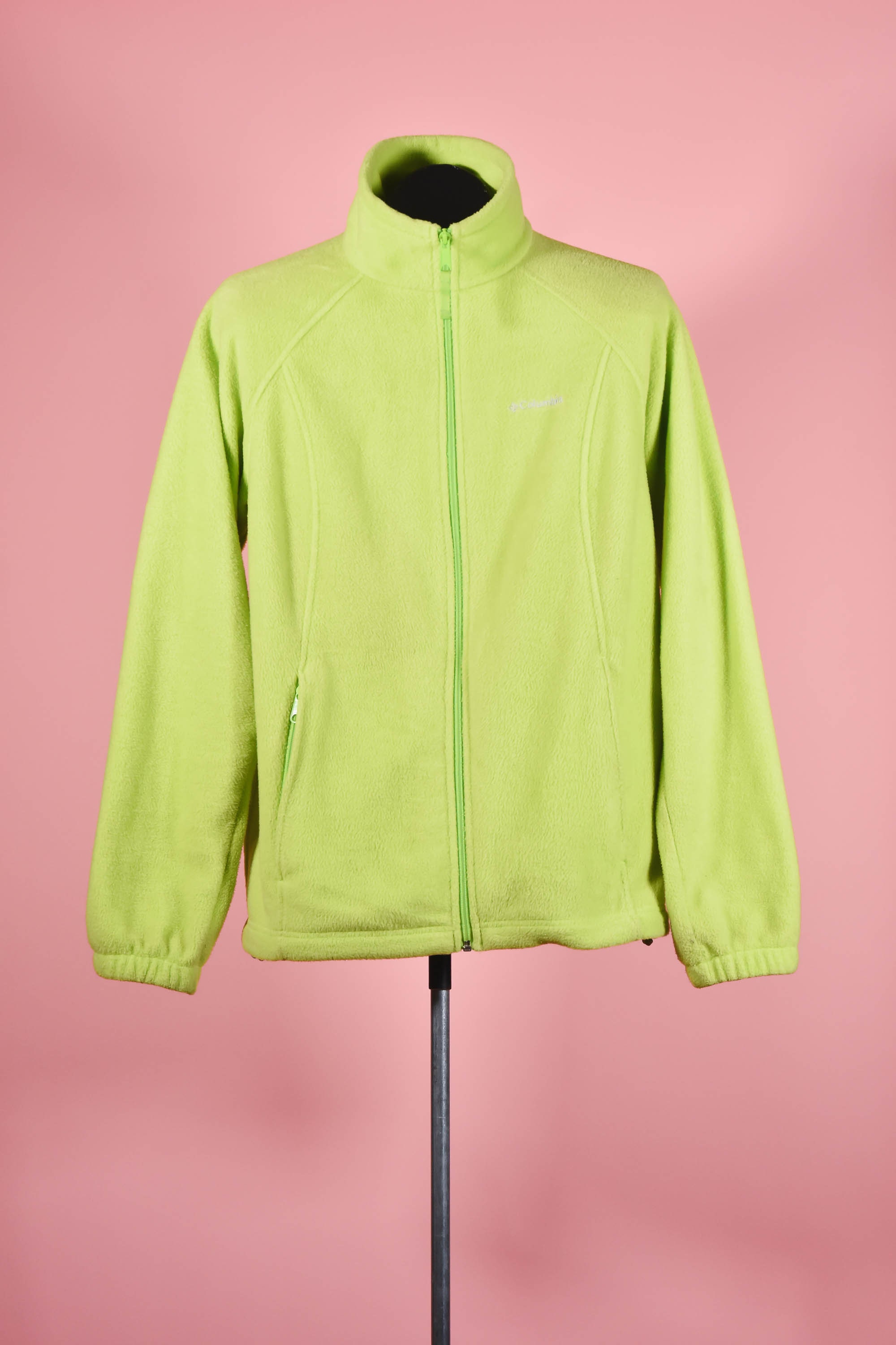 Vintage Y2K Neon Green Columbia Fleece Zip Jacket Size L Etsy