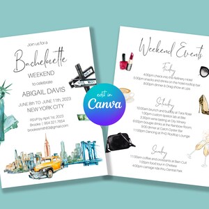 NYC Bachelorette Invitation & Itinerary