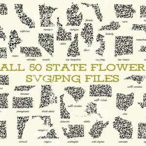 Alle 50 State Flower Outline svg Dateien, Zustand Blume Outline png Dateien, alle 50 State Flower Outline svg & png