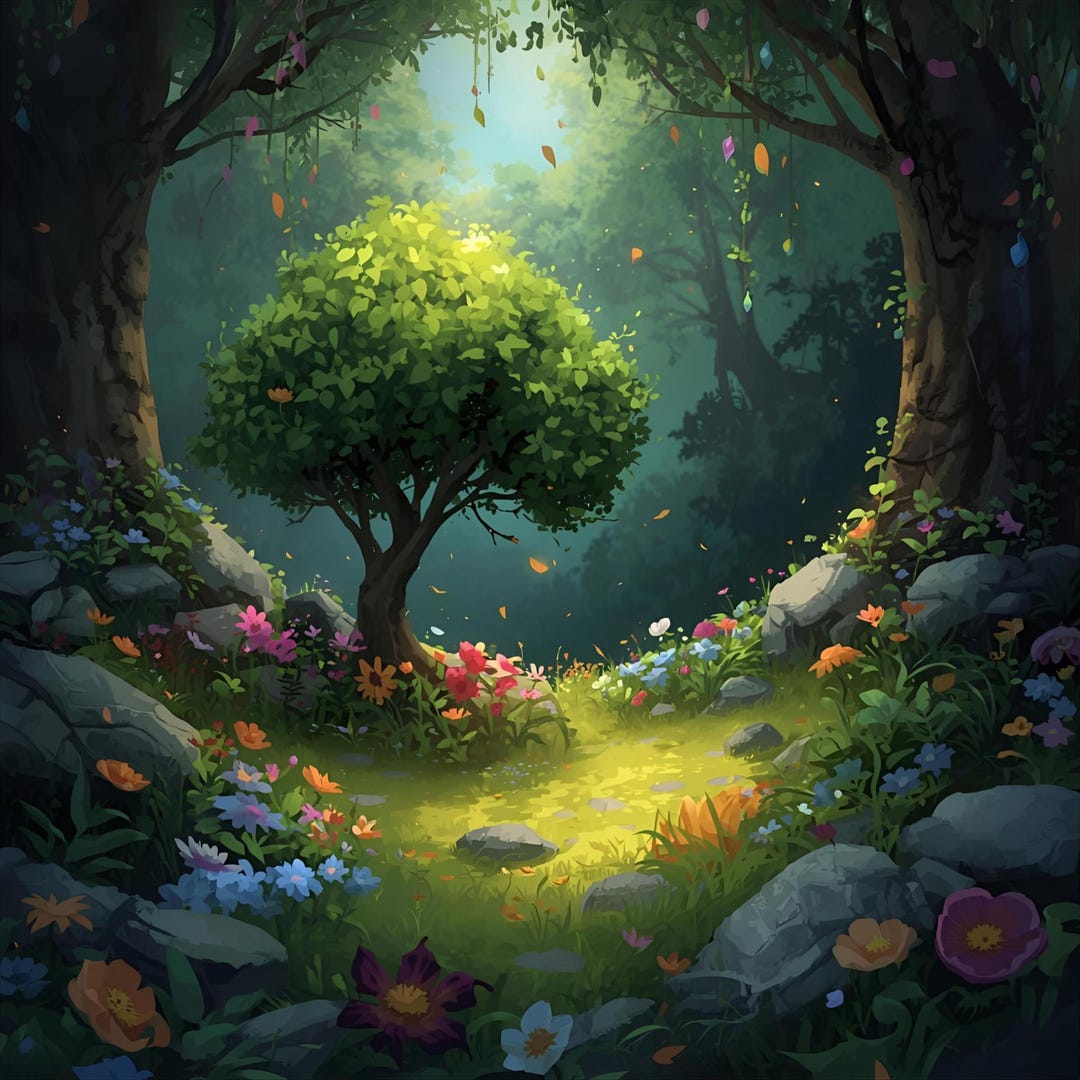 12 Whimsical Landscape Clipart , Melancholy Art, Watercolor Style ...