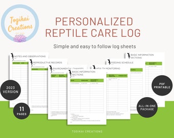 Personalized Reptile Care Log - Track Your Pet's Health and Habitat