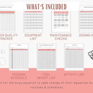 Image showcasing Freshwater Aquarium Maintenance Log Book: Fish Care (PDF) - Etsy