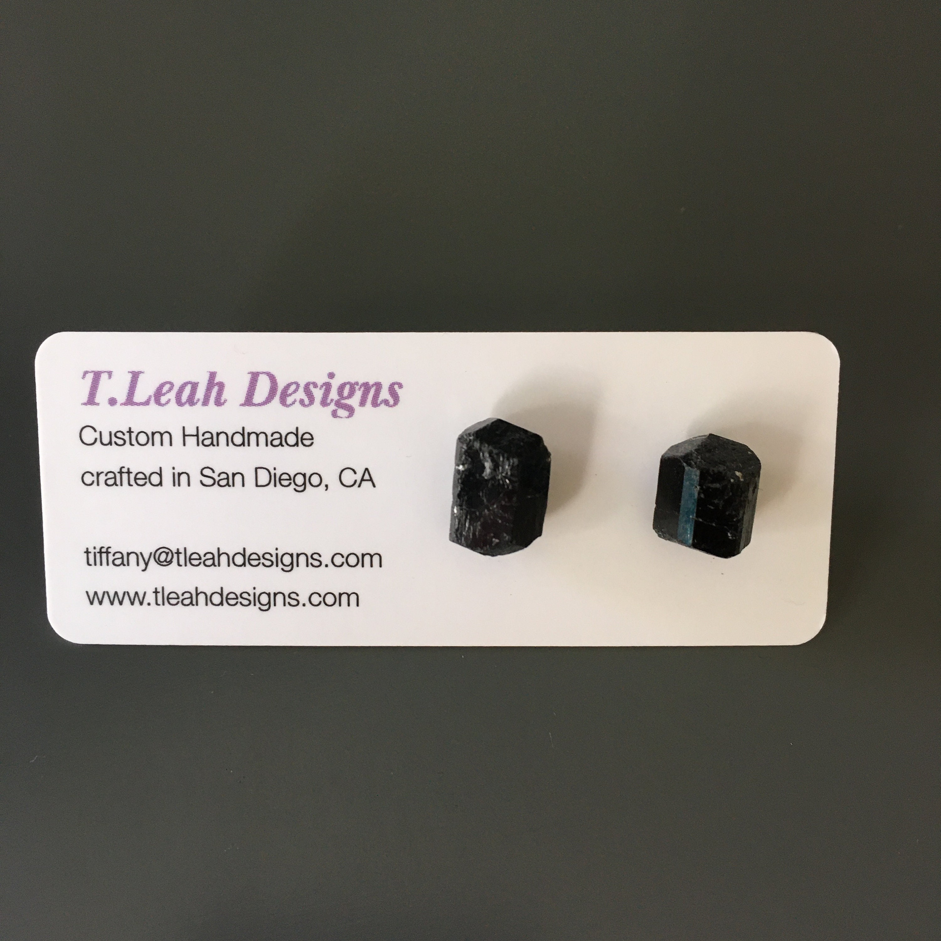 Black Tourmaline Earring Studs Etsy UK