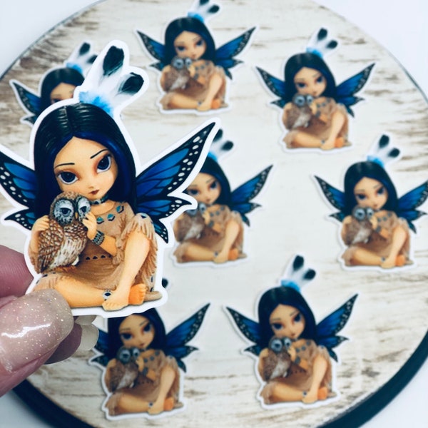 INDIGENOUS FAIRY w/ OWL ~ LaRGE~ CoVER MINDeR  Double Magnet Strong! These Will Stay Put! Diamond Painting Accessory 2" x 2.25"