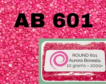AURORA BOREALIS (AB) ~Round Drills *Distracted by Diamonds*  ~10 grams~ HIgH QUaLITY *Hot Pink 601* Diamond Painting Subs/Enhancement