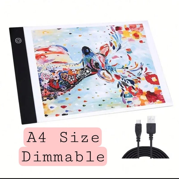 STaNDARD A4 LED Light Pad With Dimmable Switch and Power Cord for Diamond Painting Canvases/Kits Tracing Drawing! SEE SYMBoLS WiTH EASE