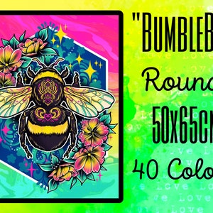 Jazmin Castillo "Bumblebee" ~50cm x 65cm~ Full Round Diamond Painting Kit *Distracted by Diamonds* Ships from US ~Poured Glue Canvas