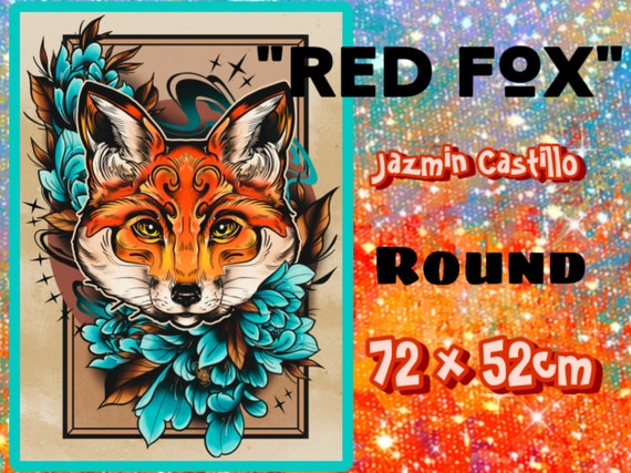 Jazmin Castillo red Fox 52cm X 72cm Round Diamond Painting Kit
