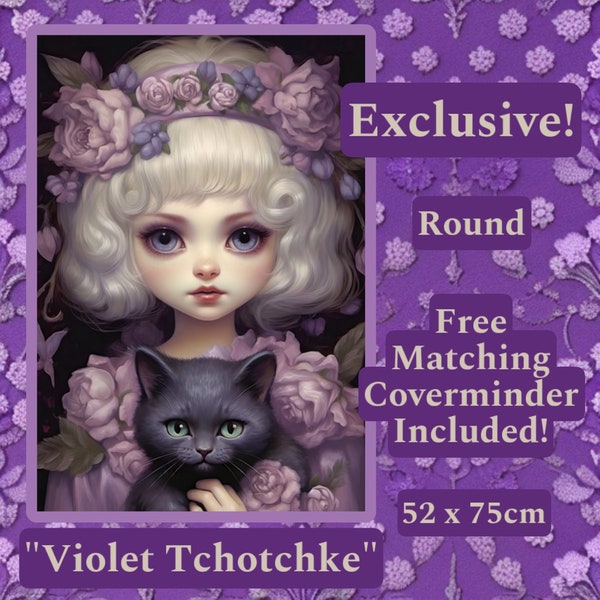 FREE GIFT! "Violet Tchotchke" by Anne-Laure Goupil ~Distracted By Diamonds Diamond Painting Kit~ RoUND DRiLL w/ Free Gift! Ships From uSA