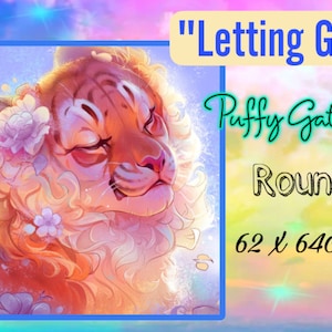Distracted by Diamonds ~62x64cm ROUND~ Full Drill Diamond Painting Kit "LETTING GO" By Puffy Gator *Ships from uSA*