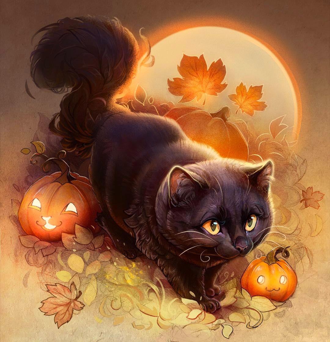 Halloween Scary Cat Diamond Painting Kit – Best Diamond Paintings