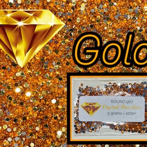 CRYSTAL DAZZLERS ~967~ Round Drills *Distracted by Diamonds* 5 GRAMS ~GoLD~ HIgH QUaLITY *Bling Bling* Diamond Painting Subs Enhancements