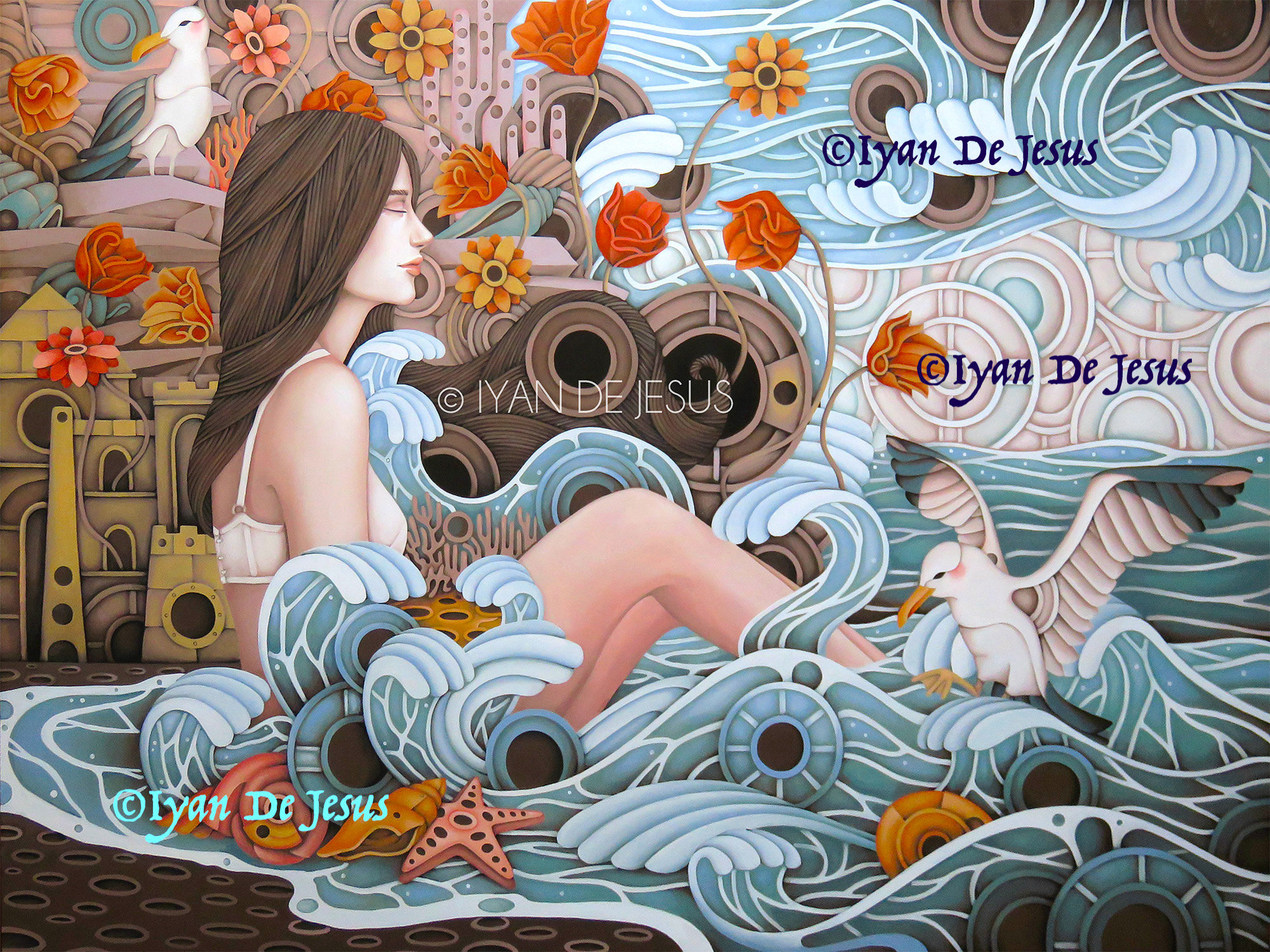 Iyan De Jesus "LITE" ~62 x 82cm Round~ *Distracted by Diamo…
