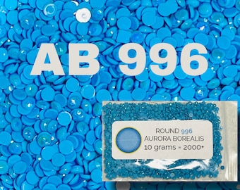 AURORA BOREALIS (AB) ~Round Drills *Distracted by Diamonds*  ~10 grams~ HIgH QUaLITY *Electric Blue 996* Diamond Painting Subs/Enhancement