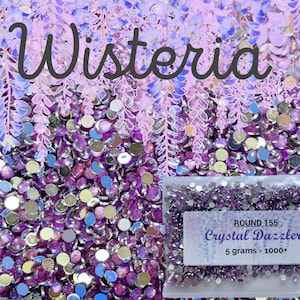 クリスタルダズラー ~155~ ラウンドドリル *ダイヤモンドに気を取られて* 5グラムバッグ ~ウィステリア~ 高品質 *キラキラ* ダイヤモンドペインティングサブ強化
