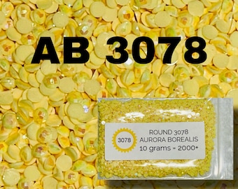 AURORA BOREALIS (AB) ~Round Drills *Distracted by Diamonds*  ~10 grams~ HIgH QUaLITY *Sunny Yellow 3078* Diamond Painting Subs/Enhancement