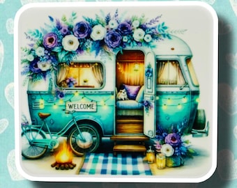 ¡CAMPISTA FELIZ / CUBRECUBRE CUBRECUBRE! ~Cubrecubre~ Guardaagujas~ Cuidador de Agujas~ {Imán para refrigerador} Ensamblado en EE. UU.