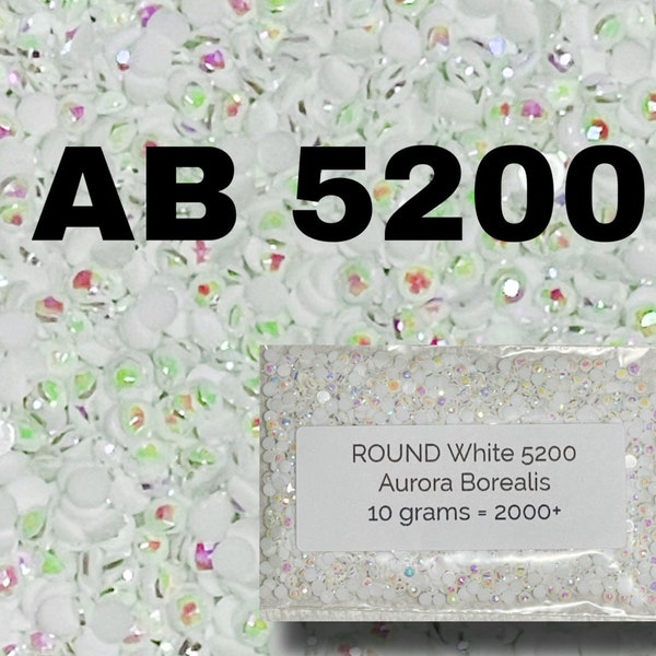 AURORA BOREALIS ~5200~ AB Round Drills *Distracted by Diamonds* 2000+ drills per bag ~10 grams~ HIgH QUaLITY *White*