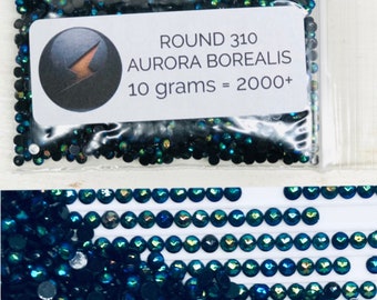 AURORA BOREALIS (AB) ~Round Drills *Distracted by Diamonds*  ~10 grams~ HIgH QUaLITY *Black 310* Diamond Painting Subs/Enhancement