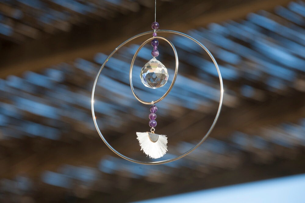 Suspension, Décoration d'interieur, Bijoux Maison, Suncatchers, Améthyste, Cristal Sans Plomb