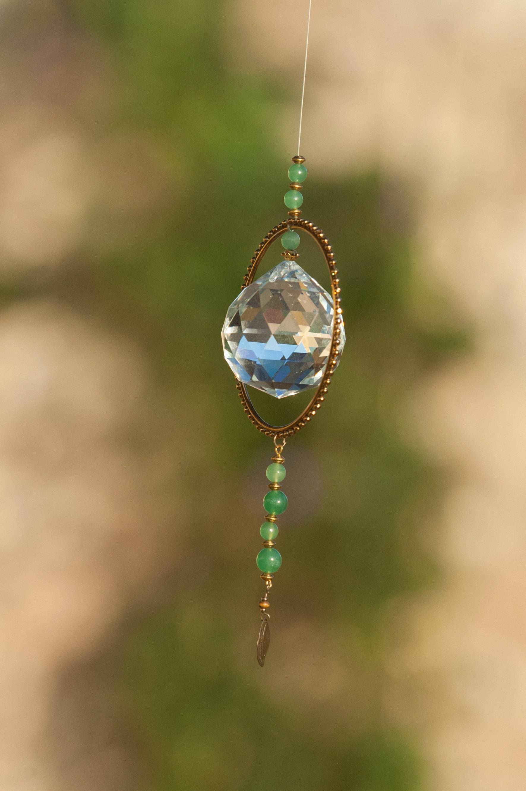 Suspension, Déco d'intérieur, Feng Shui, Cristal de 40mm, Aventurines