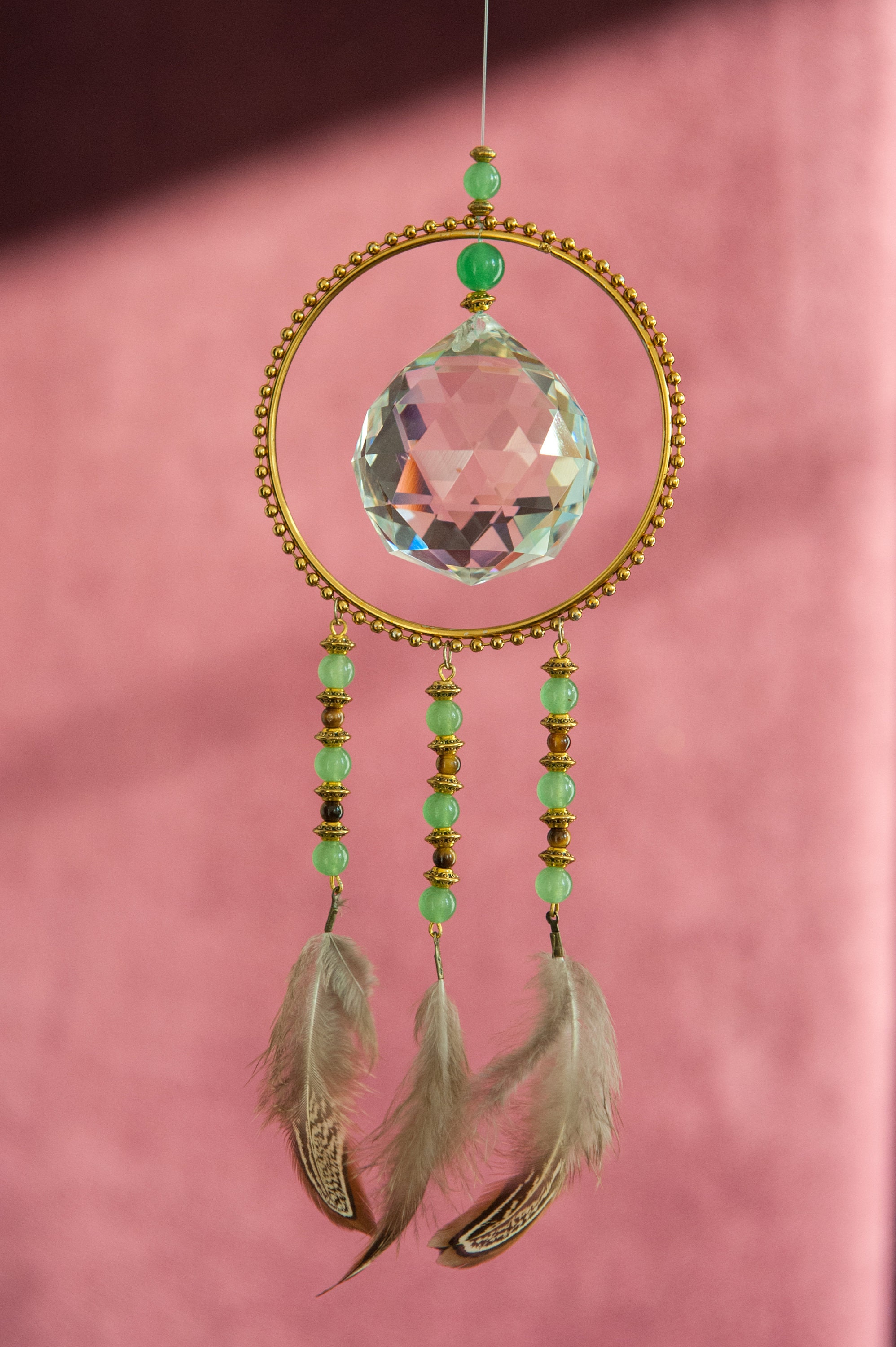 Suspension, Décoration d'intérieur, Feng Shui, Cristal de 40 mm Diamètre Sans Plomb, Oeil Du Tigre, 