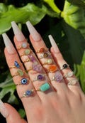 Buy 2 Get 1 Free Crystal Ring, Natural Gemstone Jewelry, Dainty Stackable Ring, Birthstone Ring, Custom Gift, Statement Ring, Wire Wrap Ring