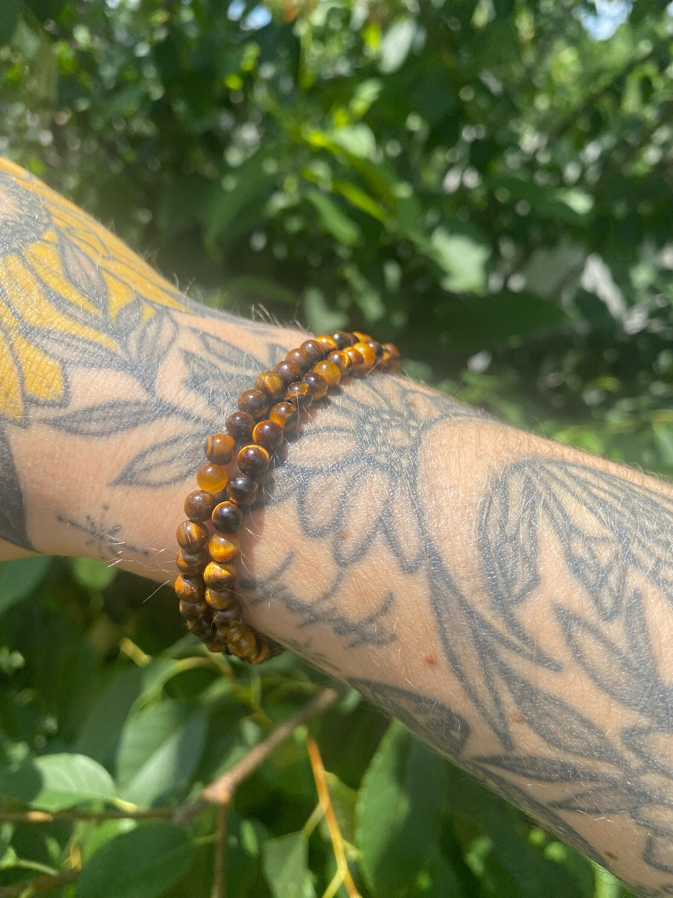 Tigers Eye Bracelet, Tiger Eye Crystal Jewelry, Natural Gemstone Bracelet, Healing Stone Jewelry, Stretch, Dainty Crystal Jewelry, Gift