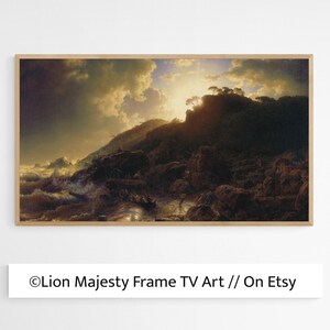 Samsung Frame TV Art, Andreas Achenbach Sunset after a storm, Frame tv art, Digital TV File, samsung art tv, Art for tv, seaside art