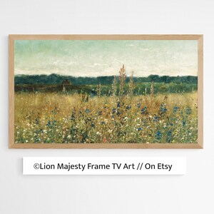 Samsung Frame TV Art | Wildflower Field | Vintage Art for Frame TV | Spring TV Art | Vintage Painting | Bloomed Field