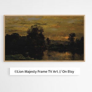 Samsung Frame TV Art, Vintage Painting Landscape with ducks, Frame TV Art, Instant Download art, Digital TV File, samsung art tv