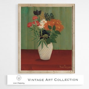 Bouquet de fleurs | impression de fleurs vintage | Art mural numérique d’inspiration européenne | Œuvres d’art florales | Impression de nature morte botanique antique #115