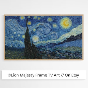 Samsung Frame TV Art, Vincent Van Gogh The Starry Night, TV Art, Frame tv art, Digital TV File, samsung art tv, night sky art, Altered Art