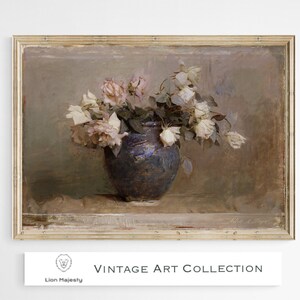 Peinture Botanique Rustique | impression de fleurs vintage | Art mural numérique d&#39;inspiration européenne | Oeuvre florale | Impression de nature morte botanique antique