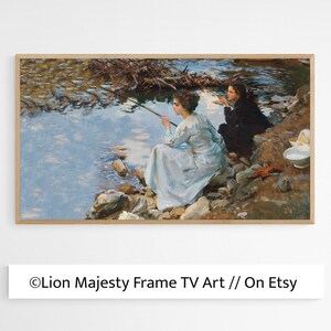 Samsung Frame TV Art, Two Girls Fishing John singer sargent, Frame TV Art, Instant Download art, Digital TV File, samsung art tv