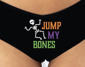 Custom Halloween Panties Jump My Bones | Halloween Underwear | Naughty Halloween Panties | Bachelorette Party Gift | Sexy Halloween Panties