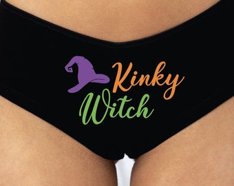 Kinky Witch Halloween Panties | Halloween Underwear | Witch Panties | Kinky Halloween Panties | Bachelorette Party Gift | Naughty Panties