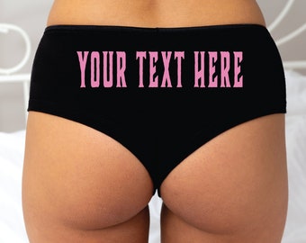 Your Text Here Personalized Panties | Sexy Panties | Glow In The Dark Panties | Funny Panties | Bachelorette Party Gift | Booty Shorts