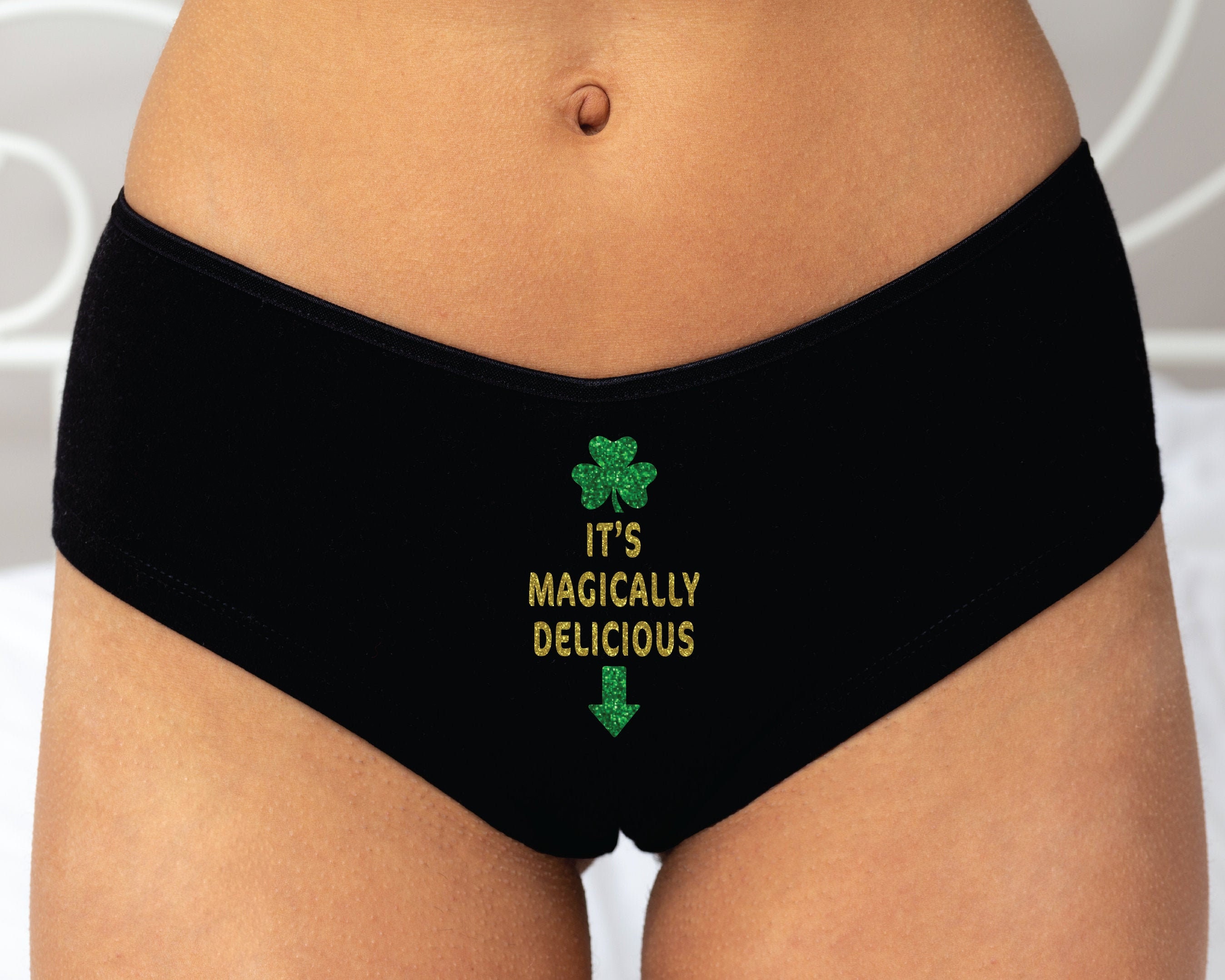 St. Paddy's Day Magically Delicious Glitter Panties Saint Patrick's Day  Panties Sexy Panties Funny Panties Cheeky Underwear Booty 
