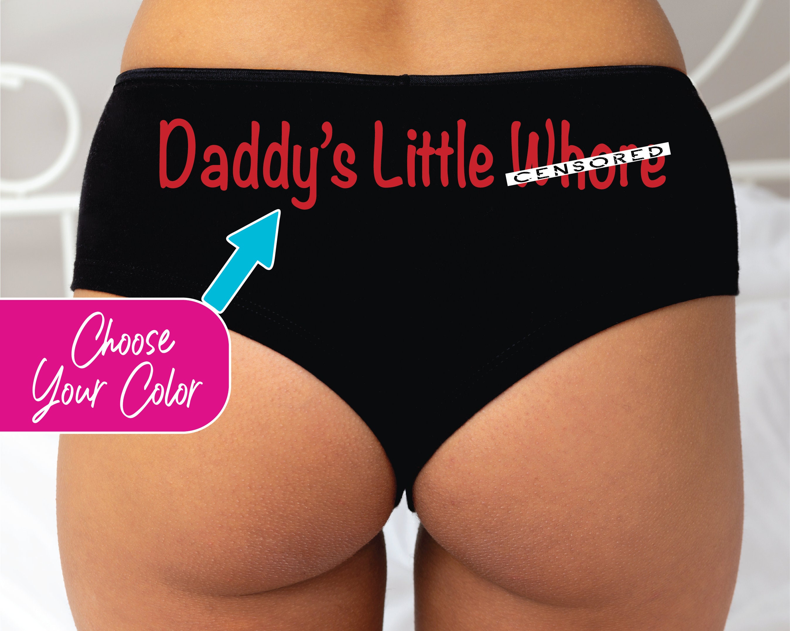 Naughty Underwear - Daddy's Little Whore Panties - Sexy Panties - DDLG Panties - Daddy's Fucktoy - Yes Daddy - Submissive - CGL Panties