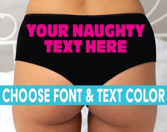 Custom Personalized Panties | Your Words Here Underwear | Glow Party Panties | Bachelorette Party Gift | Booty Shorts | Custom Lingerie