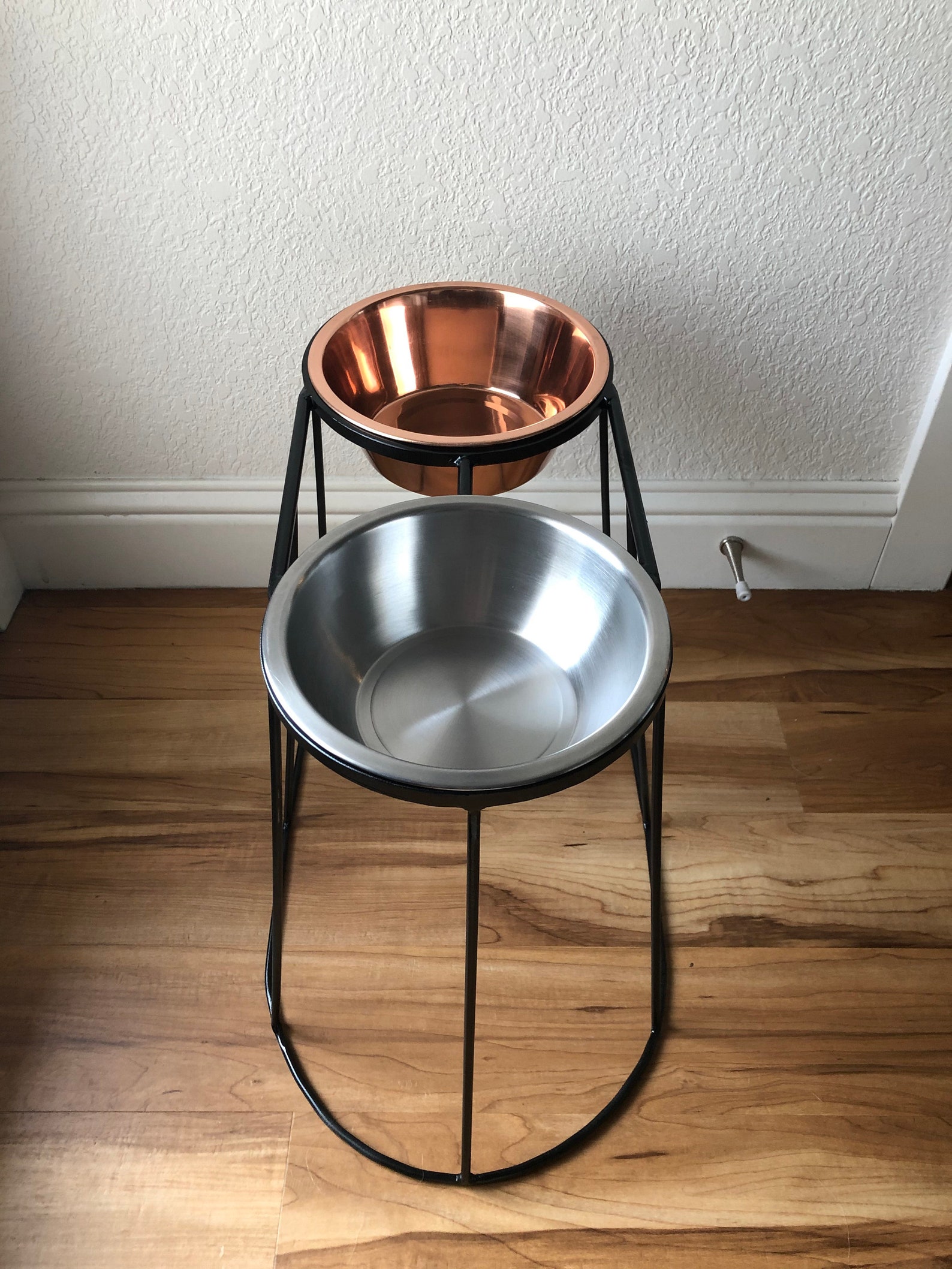 Metal Dog Bowl Stand Round Etsy