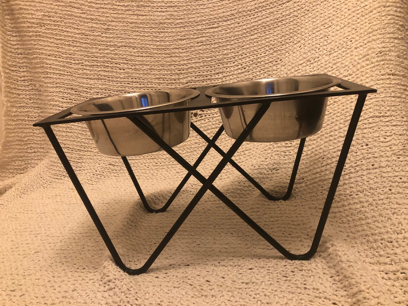 Metal Dog Bowl Stand Etsy