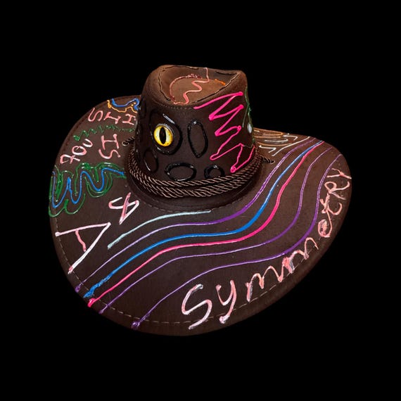 Hand-painted Cowboy Hat – Neon UV Reactive, Burning Man  display picture 1