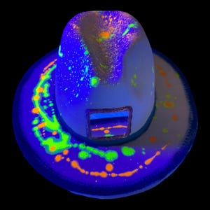 Cosmic Neon Splatter Fedora with UV Reactive Colors